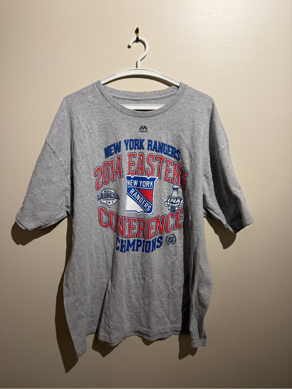 Vintage New York Rangers 2014 Conference Champions Majestic Grey‎ 2XL